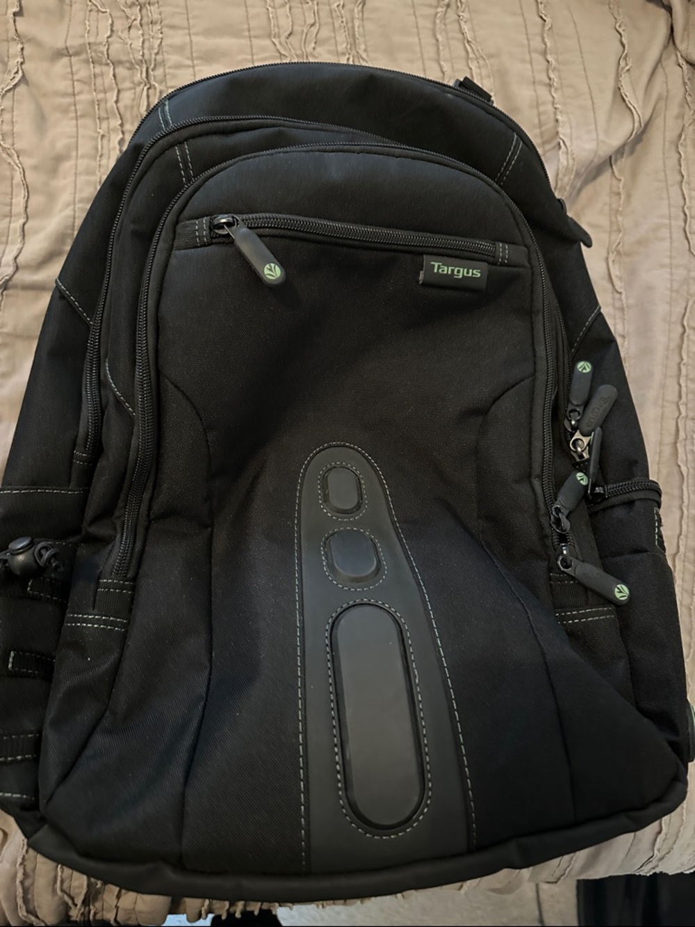 Targus Black Backpack with Subtle Green Accents